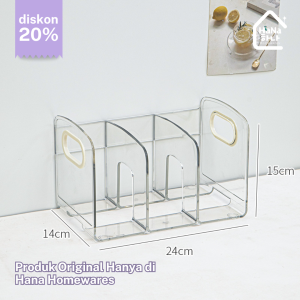 Book Stand (Transparan) - File Box Storage Tempat Penyimpanan Buku Rak Buku Murah