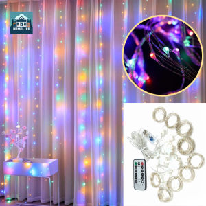 300/200 LEDs Window Curtain String Lights LED Wire Fairy Lights Curtain Hanging Lights USB Powered Twinkle Star LED