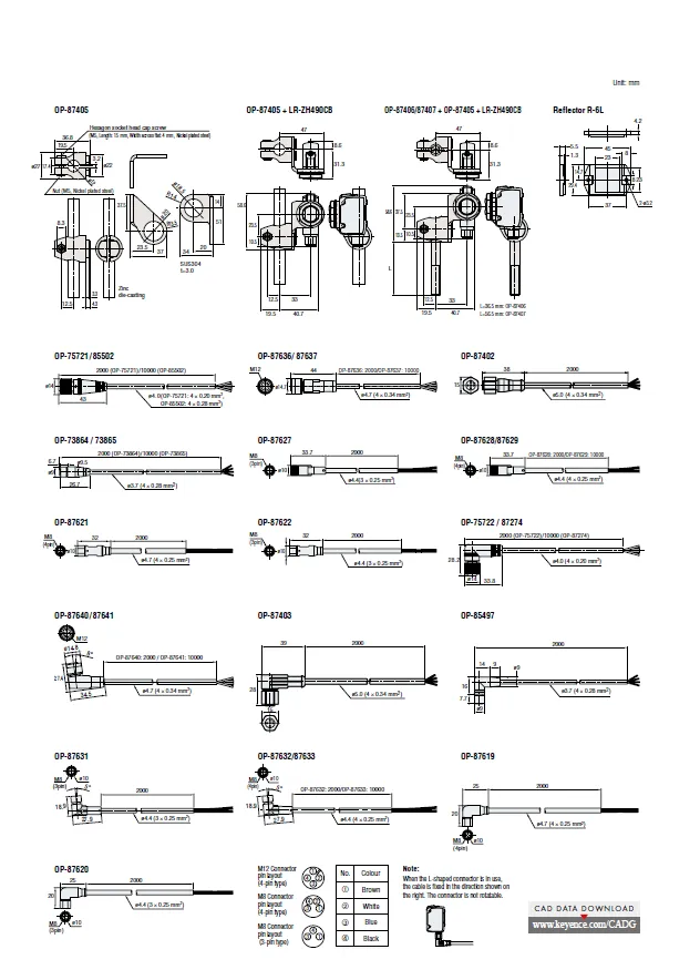 Keyence sensor LR-ZB250AN Rectangular w/ cable type 250 mm