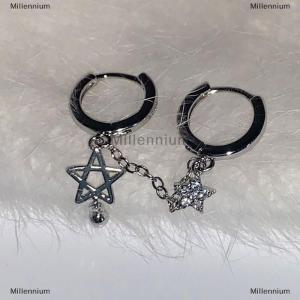 [COD] Millennium 1pcs bạc màu sao chuỗi đôi tai lỗ tai xương móng tay Y2K thời trang hottie Bông tai cho phụ nữ đồ trang sức