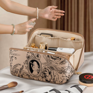 Compartments Waterproof Makeup Organizer Toiletry Case - Portable Extra-Large Travel Storage Bag