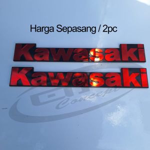 2pc Emblem Logo KAWASAKI Motor 3D Akrilik Variasi Modipikasi
