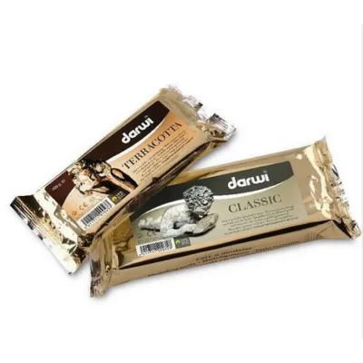 Bundle of 2 : Darwi / Jovi Air Dried Clay (Classic White / Terracotta Brown ) 500g