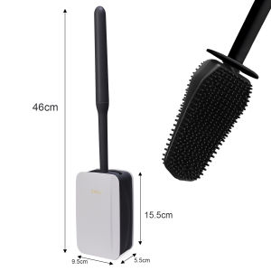 Silicone Flexible Toilet Cleaner Brush Long Handle Toilet Brushes Wall Mounted Hanging Toilet Brushes Bathroom Toilet Cleaning Tools