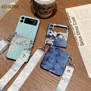 Kisscase Với Dây Buộc Crossbody ốp điện thoại cho samsung Z Flip6 Flip5 Flip4 Flip3 5G Trường Hợp Với Landcartoon sơn hình hoa Crossbody vỏ tpu Đối Với Samsung Galaxy Z Flip6 Flip5 Flip4 Flip3 5G