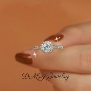 DMY Jewelry Diamond Ring/Diamond Ring For Women/Moisanite Ring/Moissanite Diamond Ring/Moissanite Jewelry/925 Silver Ring/Silver Ring Women/Moissanite Ring Gra/Moissanite Ring 0.5 Caret/2CT Moissanite Ring Engagement Ring/Sunflower Ring