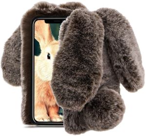 For Samsung Galaxy A53 A21S A32 A52 A72 A12 A42 A11 Note 10 lite S10 lite A50 A51 A71 S21 Ultra Plus Case Rabbit Warm Furry Fluffy Ball Hair Plush Bumper Case