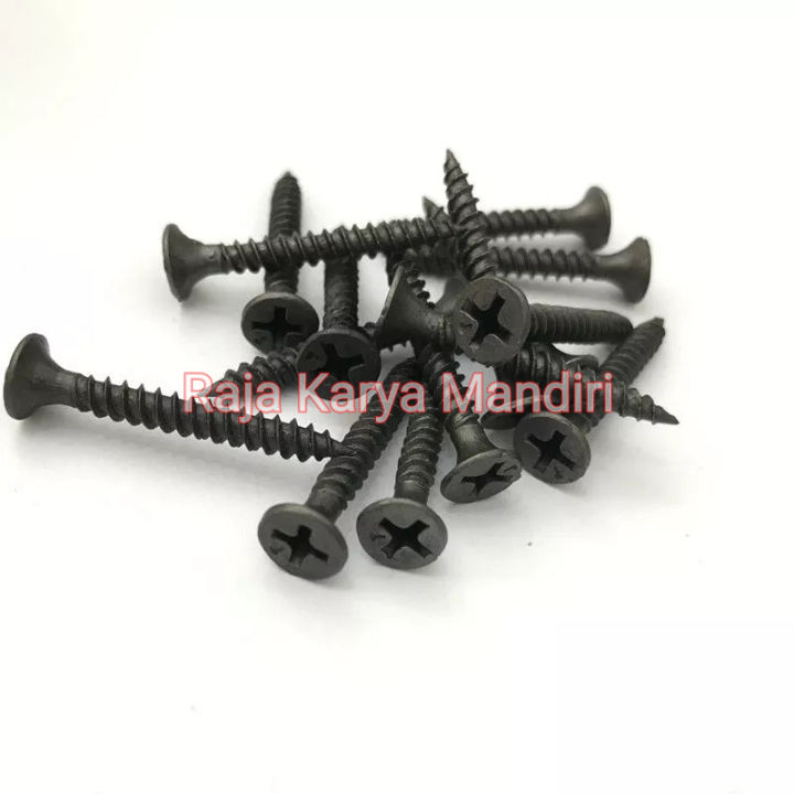 SEKRUP GIPSUM 2,5 cm SKRUP GYPSUM 6 CM DRYWALL SCREW HITAM TAJAM