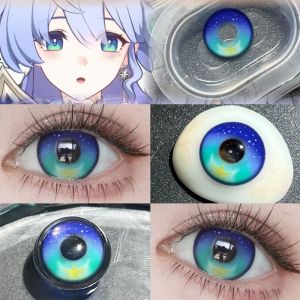 (12 monthes) Cosplay 2D Anime Large-diameter Blue and Green Glasses Two Pairs of Robin Comic Character Glasses Cos二次元动漫大直径蓝色绿色 fashion glasses 知更鸟漫画角色 眼镜2片