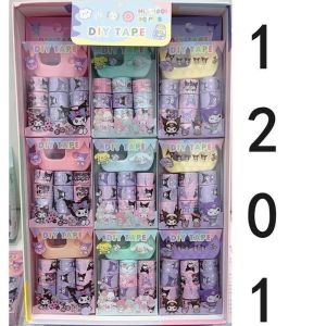 12RollSet Sanrio Mymelody Kuromi Cinnamoroll Pom Pom Purin Pochacco Washi Tape Scrapbooking Design Journal Diary Decorative Material Handmade Paper Tape School Stationery Gift