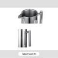 French Press เครื่องชงกาแฟสเตนเลสสตีลสองชั้นหม้อชาแบบฝรั่งเศสพร้อมตัวกรองผลิตขึ้นเพื่อมีอายุการใช้งาน. 