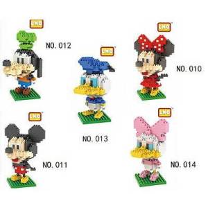 LNO Mickey Family Series Nanoblocks Mini Diamonds Block Brick Minnie Goofy Donald Duck NanoBlock Building Block Toy Gift Mainan Budak Blok 微型 积木 模型 玩具