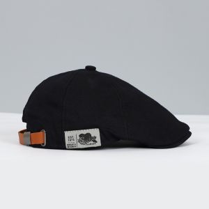 GOLFDIN Side Letter Sticker Newsboy Cap Cotton Solid Color Duckbill Hats Retro Short Brim British Painters Hat for Men Women