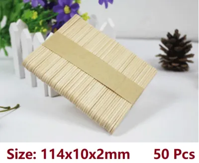 50 Pcs Slim Ice Cream Stick Plain Colour Popsicle Sticks 114 x 10mm Batang Aiskrim