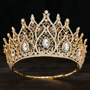 Baroque Cổ điển Giọt nước Cô dâu Vương miện Công chúa Vương miện lớn cho Bữa tiệc Sinh nhật Váy cưới Tóc Trang sức Cuộc thi Mũ nón 2026