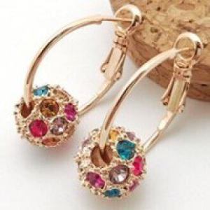 Crystal Diamond Earrings Acupressure Therapy for Lymphatic Detox and Slimming Women Fashion Accessories
