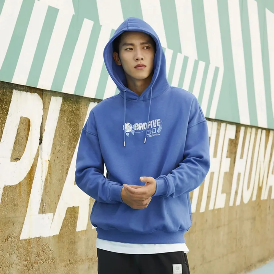 LI-NING BADFIVE ダークブルー パーカー XXL sastaフィンランド