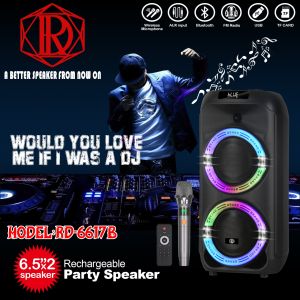 RD-6618B 6.5-inch 40W high-power backpack Bluetooth speaker high-volume Bluetooth speaker with dual speakers square dance card speaker RGB lighting wireless microphone