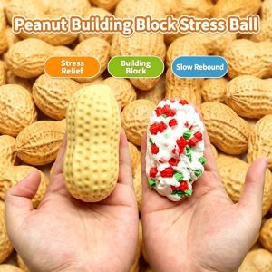 PRETTY Shapeable Crispy Peanut Squishy Finger Relax Handmade Sensory Fidget Ball Creative Pinch Blocks Filled Squishy Adult Kids