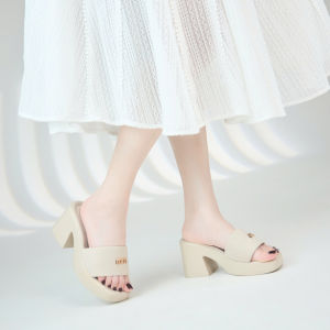 Giày Cao Gót MWC G050 - Dép Cao Gót Da Quai Ngang Đính Khoá Thanh Lịch