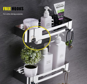 304 Stainless Steel Toilet Rack Shelf Bathroom Storage Rack Kitchen Storage Rack Shelves Home Furniture