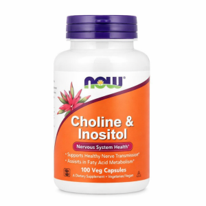 NOW Foods Choline & Inositol 100 Veg Capsules – Supports Brain & Nerve Health Fat Metabolism Non-GMO Vegan Halal