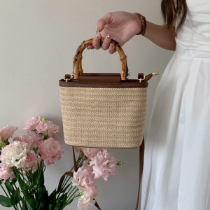 Thời trang túi dệt rơm Túi Bucket Nhỏ Túi Đeo Chéo summerbeach Túi Đeo Vai dành cho Nữ Cô Gái Túi xách sức chứa lớn