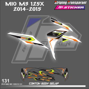 MIO M3 125X 2014 - 2015 (COD) STIKER STRIPING MOTOR YAMAHA MIO M3 125X 2014 - 2015 - STIKER LIST GRAFIK SIMPLE WARNA VARIASI DESAIN RACING HOLOGRAM DAN TRANSPARAN BISA COD IP KODE- R131