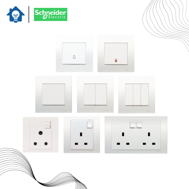 Schneider Vivace White Series Switches & Sockets / 13A 15A Switch ...