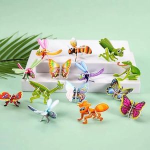 30pcs 3D Animal Insect Aper Jigsaw Puzzles Fun Toys DIY Educational Puzzle Toys for Kids Gift