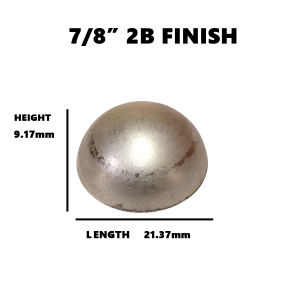 304 Stainless Half Sphere Stainless Round Tube End Cap 7/8 Inches