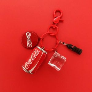 DYJKOUG Creative Keys Accessories Bag Keyring Lovers Gift Coke Cans Keychain Coke Bottle Keychains Car Key Ring Cola Keyring