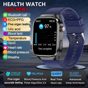 2025 AI Smart Watch with ECG Diagnosis - Heart Rate/Blood Pressure/Sleep Tracking IP68 Waterproof Bluetooth Calls 100+ Sports Modes Weather Calorie Counter - Best Gift for Men (iOS/Android)