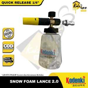 KODENKI Foam Lance Jet Cleaner 2.0 1L Car Wash Gun Snow Foamlance Tabung Salju Mesin Steam Jet Cleaner - Botol Pembuat Busa Salju Mesin Cuci Mobil - Quick Release Foam Lance 1/4" Car Snow Wash Alat Shampo Sabun Busa Salju Mobil Motor Varian