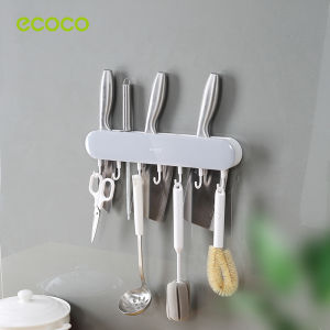 Ecoco Knife Organizer Rack Punching-Free Hanging Knife Holder With Hooks Space-Saving For Kitchen Supplies E2027