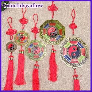 Colorfulswallow Trung Quốc phong thủy gương Yin Yang bagua gương với Trung Quốc Knot treo trang trí nội thất