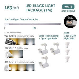 LED PRO LED Track Light 1M Set 3pcs Track Light With 1M Track Complete Set