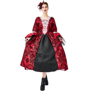 Spanish Gothic Lace Royal Court Dress Halloween Costume New Victoria Court Dress