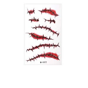 IVAOU Simulated Scar Halloween Temporary Tattoo Sticker Waterproof Blood Vessels Tattoo Halloween Face Tattoo Face/Whole Body Decoration Realistic Body Art Decal Halloween Day Party