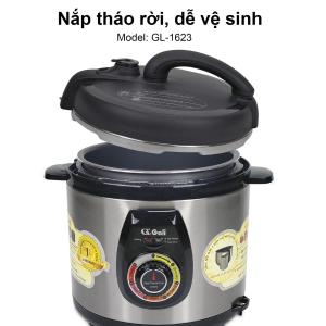 Nồi hầm điện dung tích lớn 17 lít dạng công nghiệp đa chức năng nấu theo nhu cầu chọn chế độ điện tử lòng nồi cực dầy  thân 2 lớp bảo hành 1 năm