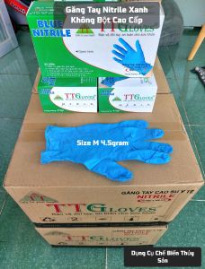 [ Hàng Chính Hãng - Miễn Ship ] Găng Nitrile Xanh Không Bột Cao Cấp TT Gloves 4.5gram. Găng Dày Dùng Trong Công Nghiệp