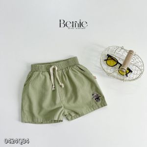 Quần kaki quần short đùi thêu logo gấu cho bé trai phong cách hàn quốc 1 đến 6 tuổi BERNIE 0424Q34