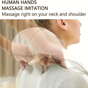 【Original 】Neck And Shoulder Massager With Heat Shoulder And Neck Massager 8D Simulates Human Hand Massage Cordless Neck Massager For Deep Muscle Relaxation Electric Kneading And Heating Shoulder And Neck Massage Shawl Multifunctional Back Massager