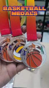 Basketball 6.5cm Gold/ Silver/ Bronze Medal for Tournaments Championships and Awards