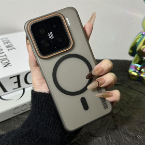 Ultra Thin Frosted Barcode For MagSafe Case For Xiaomi 17 15 14 Ultra 17ProMax 13 Redmi K80 Note 14 Pro Translucent Candy Cover
