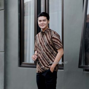 Baju Batik Pria Dewasa Kemeja pria lengan pendek baju batik remaja
