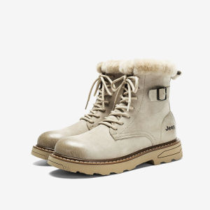 Jeep Spirit Mary Jane รองเท้าบูตสโนว์ของผู้หญิงสำหรับฤดูหนาวผ้ากำมะหยี่หนาอบอุ่นกลางแจ้ง