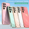Samsung S25 Ultra 2025 Luxury Plating Straight Edge Casing For Samsung Galaxy S25 Ultra Plus FE S25 Ultra S25Plus Smasung S25Ultra 2025 Camera Protection Soft Silicone Shockproof Phone Case Protect Back Cover. 