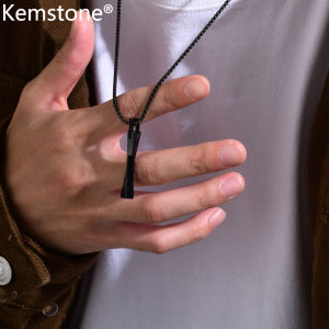 Kemstone Tungsten Steel Mobius Black Twist Pendant Necklace Mens Jewelry