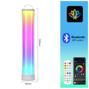 Rechargeable Table Lamp RGB IC LED Cordless Desk Light Smart App Remote Control Music Sync Portable Camping Lantern Dimmable Bedside Night Light White Home Bar Bedroom Decor Lamps